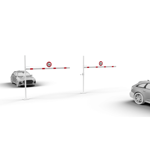 Height restriction barrier | cross tube length: 3000 mm | for padlock | to be fixed by plugs